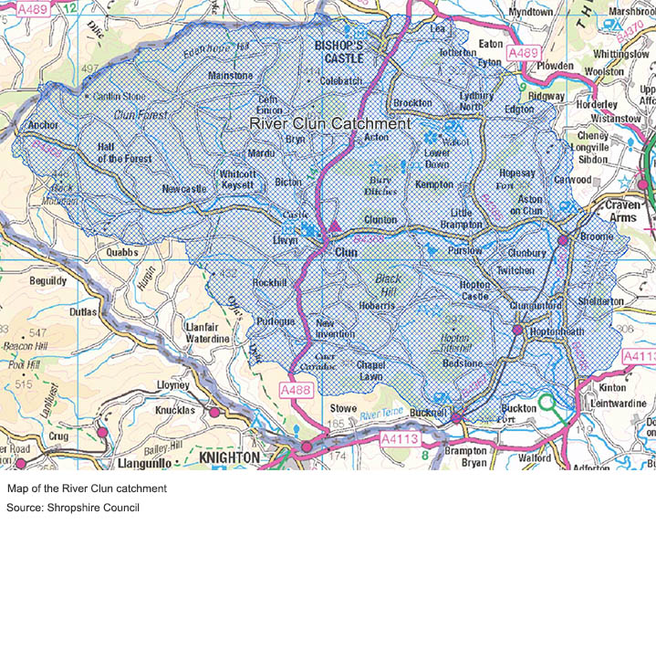 River Clun Catchment - Source: Shropshire Council